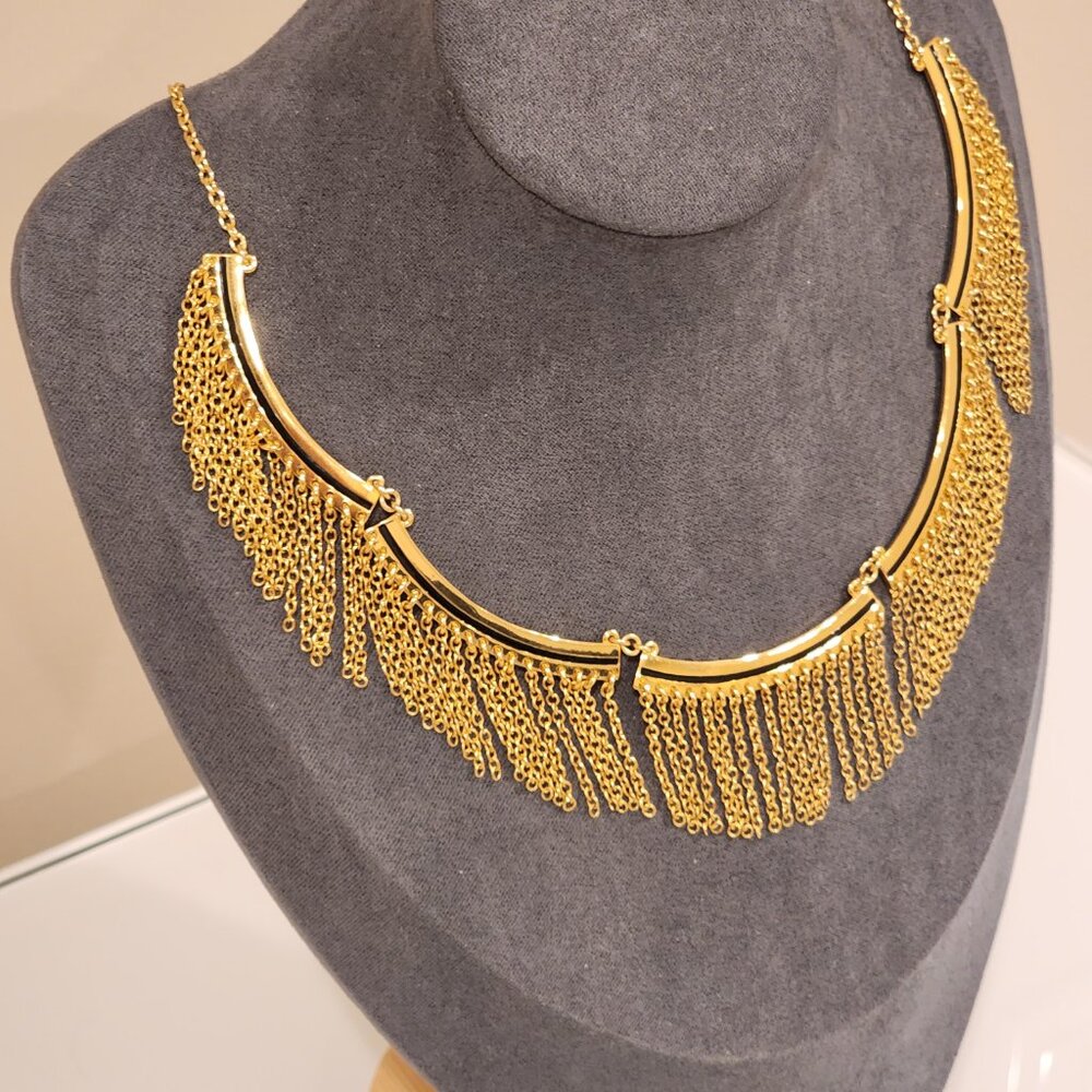 Excellent!! REBECCA MINKOFF| Gold-Toned|Feather-Light|Petite Fringe| Necklace